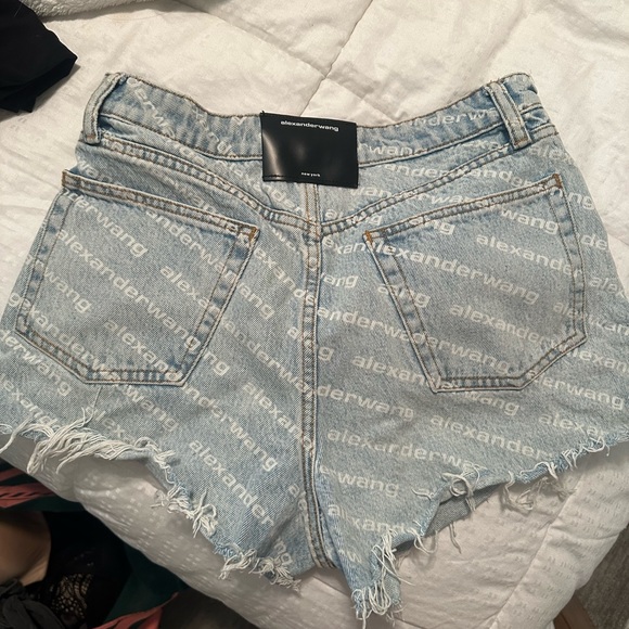 Alexander Wang Logo Denim Shorts - lacteoslastres.com.ar